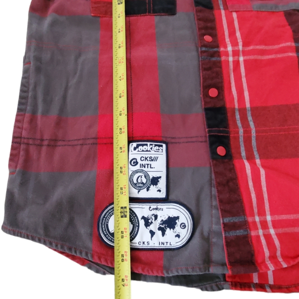Cookies Heavyweight Cotton Flannel Fabric W/Logo Patches Plaid Shirt. Me… - Picture 12 of 14